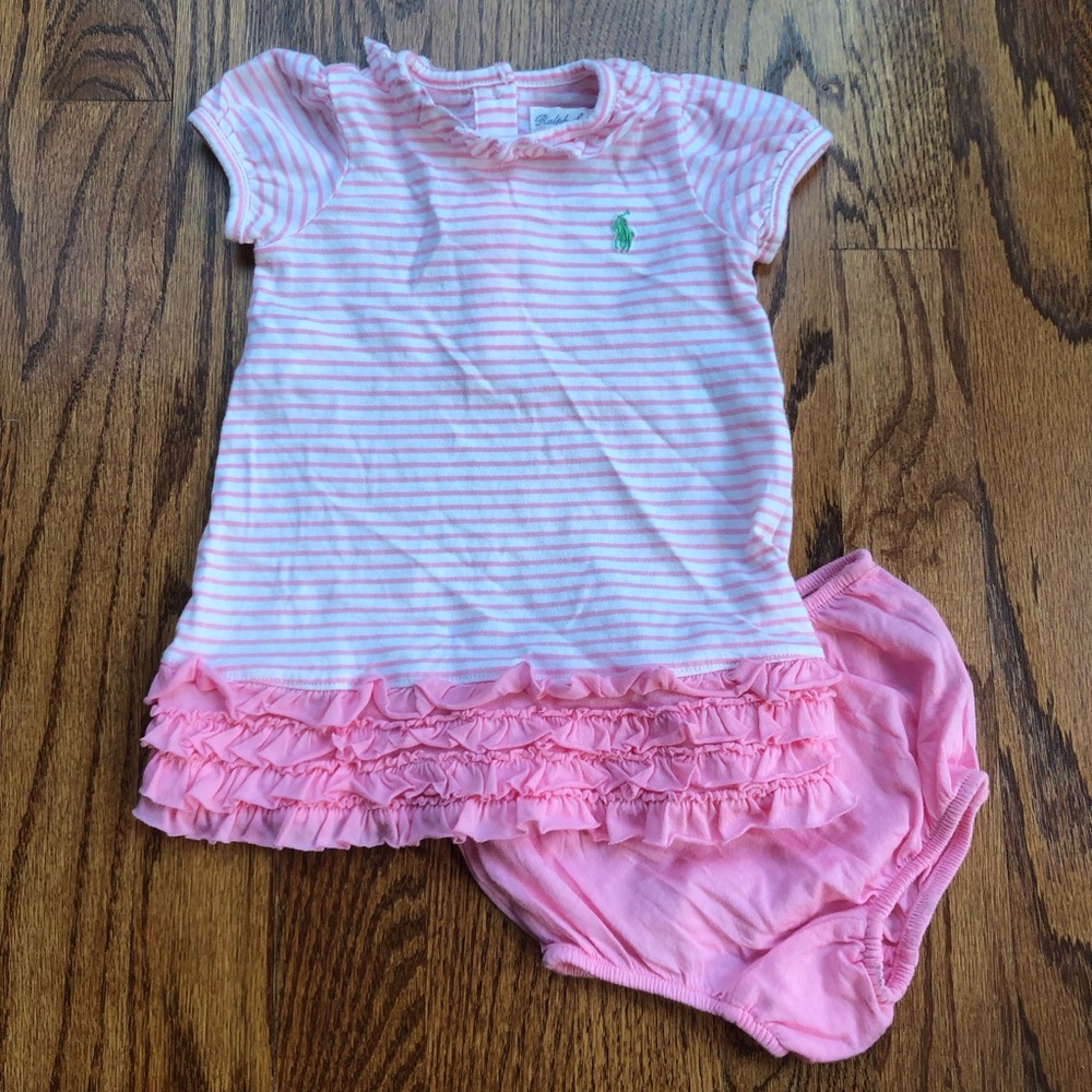 Ralph Lauren Striped Dress and Bloomers 3 Months